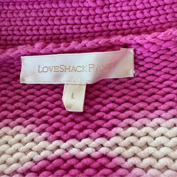 LoveShackFancy Tie Dye Chunky Knit Sweater Pink Size L - Picture 2 of 14